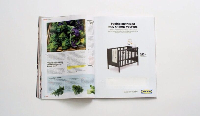 IKEA, reklam ilanında gebelik testi gizledi